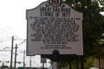 THE GREAT RAILROAD STRIKE OF 1877 HOSTORICAL MARKER